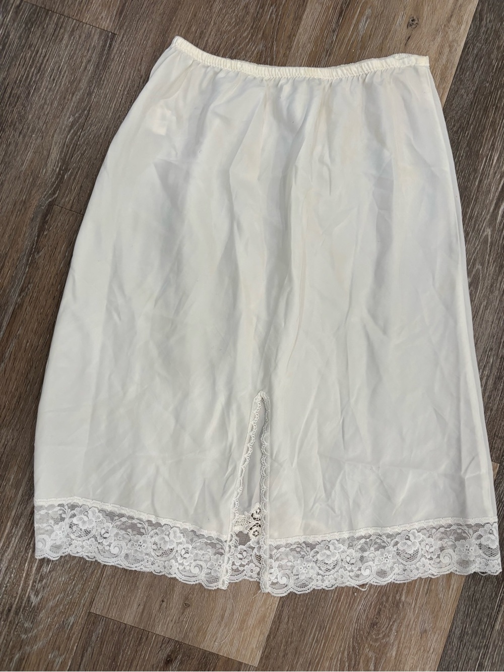 Dior Cream Half Slip with Lace Hem
